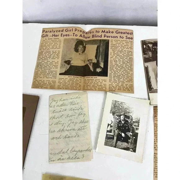 Lot of 9 Newspaper Clippings Old Letter Cabinet Card Oddities VTG - Picture 5 of 7